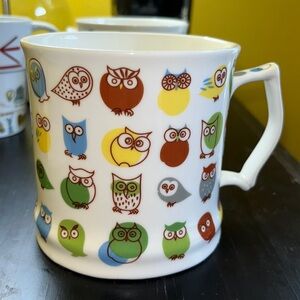 Gracie China owl mug by Coastline Imports 14 oz. Dishwasher & microwave safe